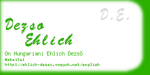 dezso ehlich business card